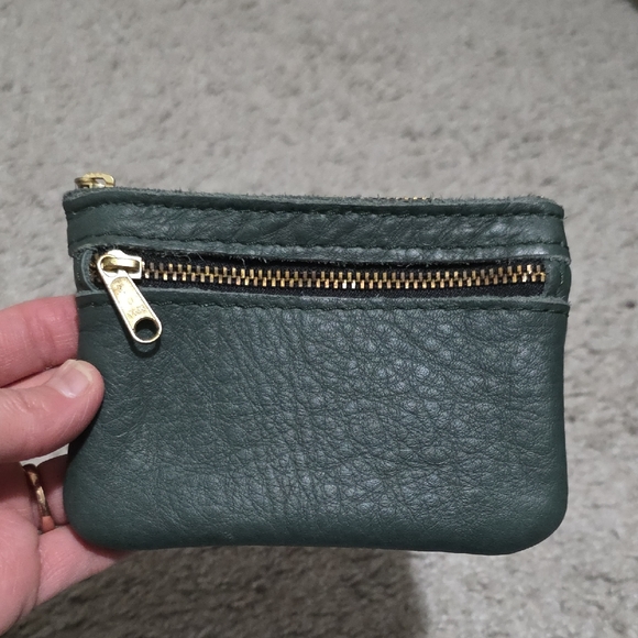 portland leather goods Handbags - New Portland Leather Goods PLG Double Zip Pouch Coin Purse Ponderosa Green